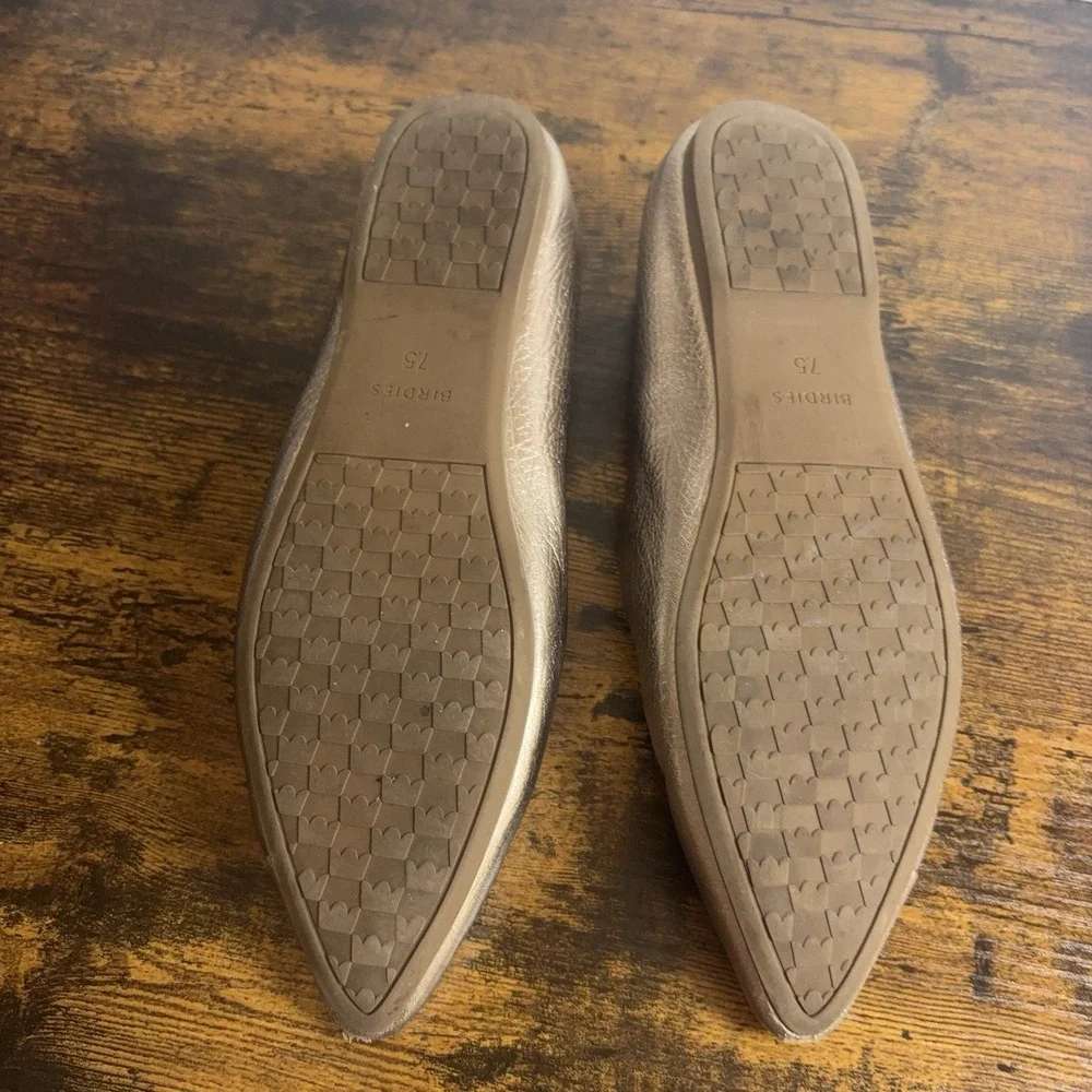 Birdies Goldfinch Leather Flats Womens 7.5 Champagne Metallic Gold Classic